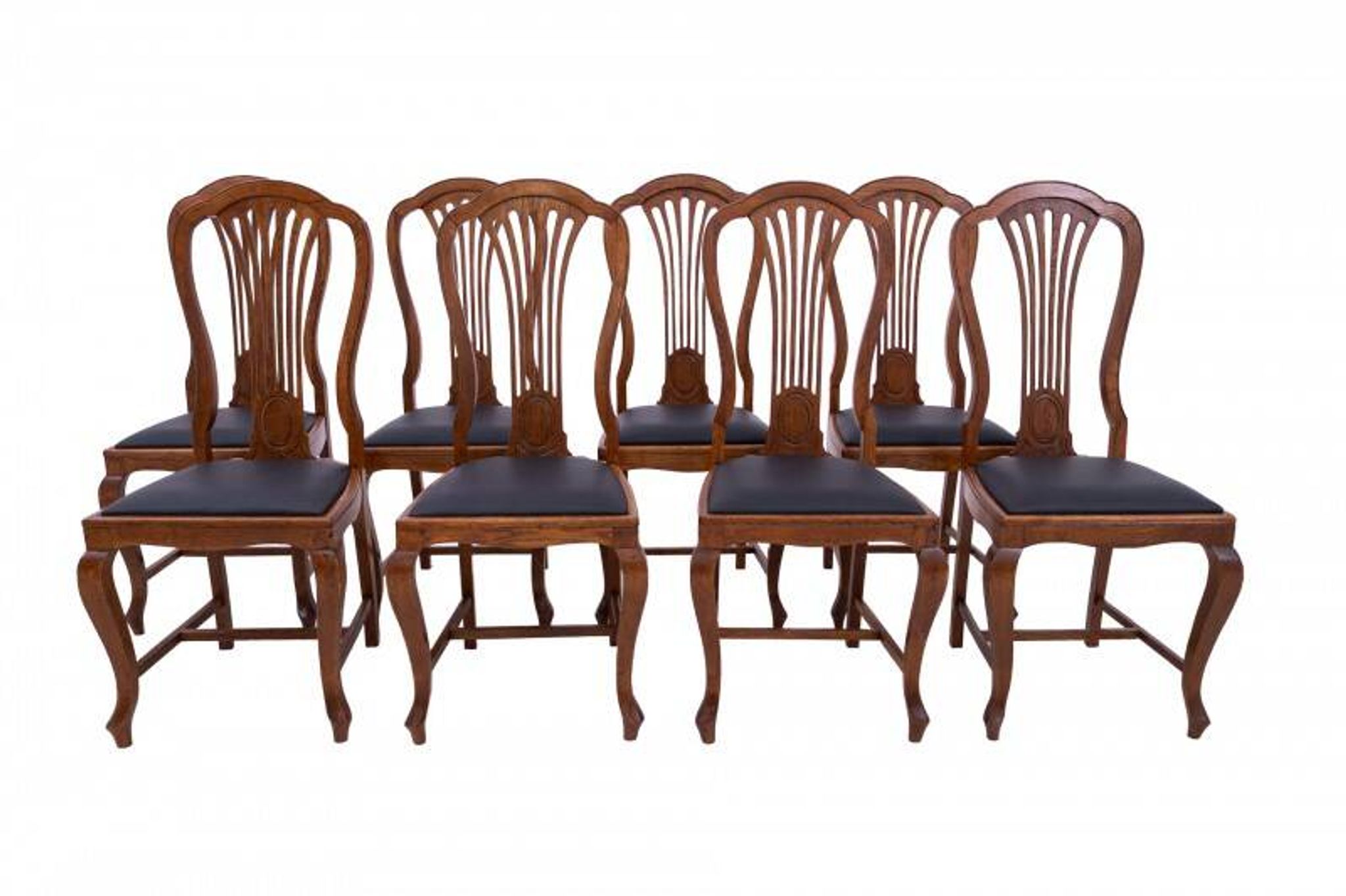Large extendable table with eight chairs, late 19th century, France. After renovation.