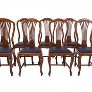 Large extendable table with eight chairs, late 19th century, France. After renovation.