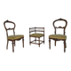 2 chaises et 1 chaise de coin italiennes, années 1950