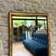 Antique mirror, 145/68cm, gilded with gold leaf and mercury.