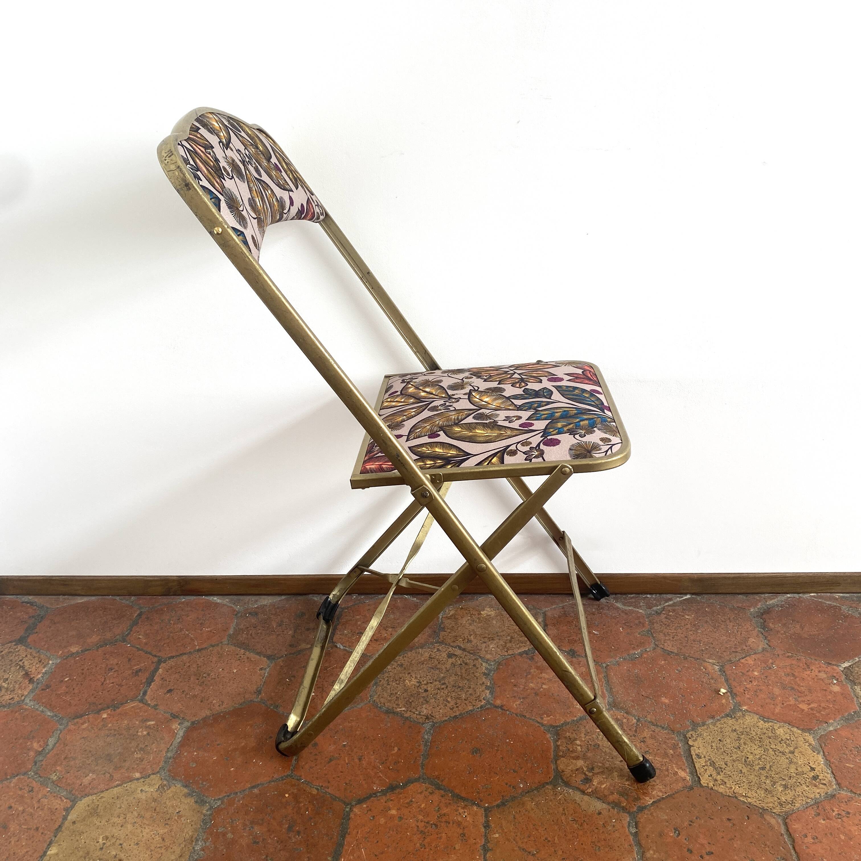 Vintage folding chair - upcycling - tapestry - Large Rainbow tree