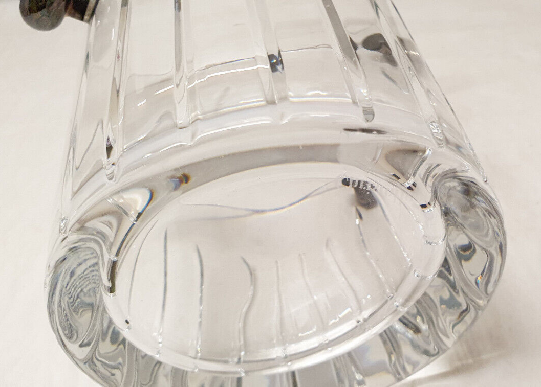 Cristofle iriana crystal ice bucket and two silver handles