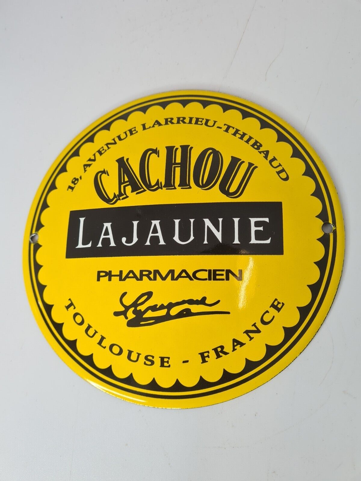 Plaque émaillée Cachou Lajaunie