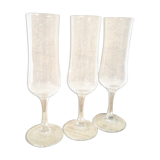 Trio de flûtes à champagne
