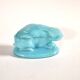 Vallerysthal easter rabbit box in blue opaline from 1900