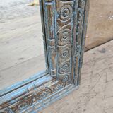 Ancien miroir Art nouveau en teck birman