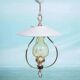 Vintage 1950s glass and brass lustre, hall lamp.