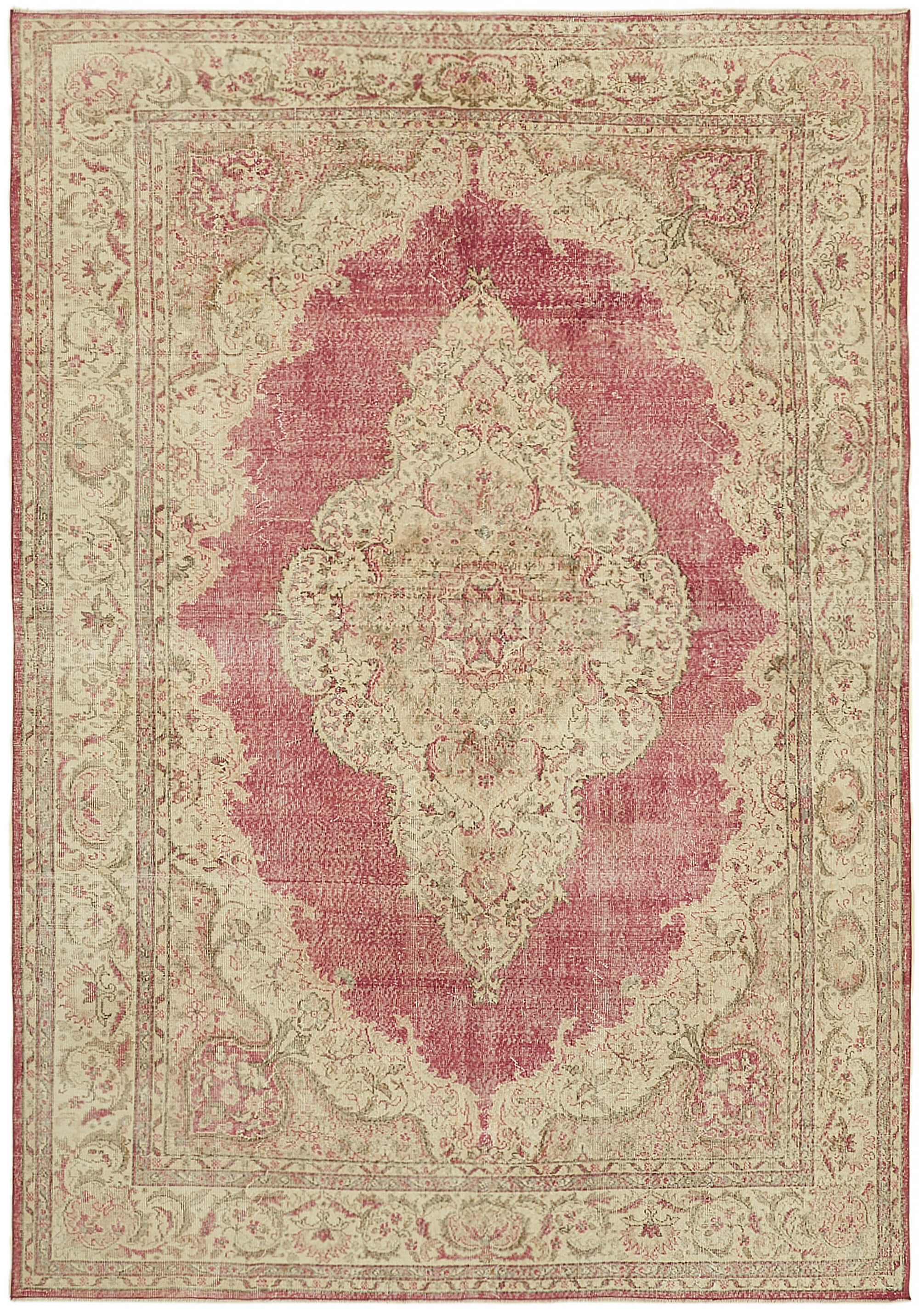 Handmade turkish contemporary 1980s beige wool carpet