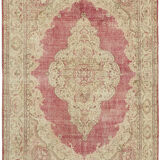 Handmade turkish contemporary 1980s beige wool carpet