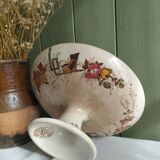 Ironstone compote E. Bourgeois Grand Dépôt Birds
