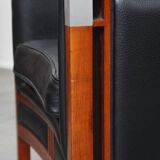 Fauteuil design Art Déco Schuitema de la série Decoforma en cuir noir