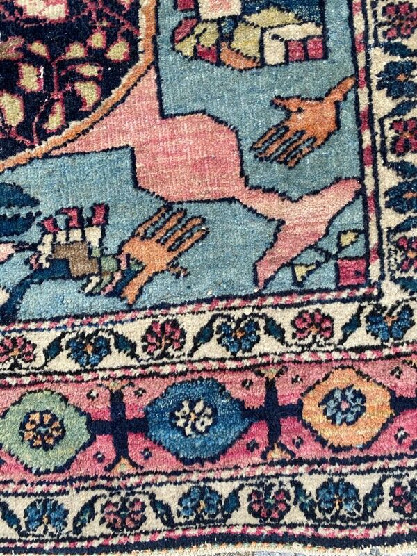 Ancient Persian carpet yazd 126x196 cm