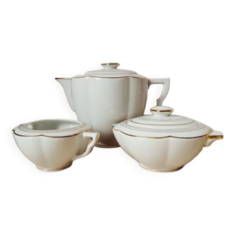 Art Deco teapot, sugar bowl and creamer