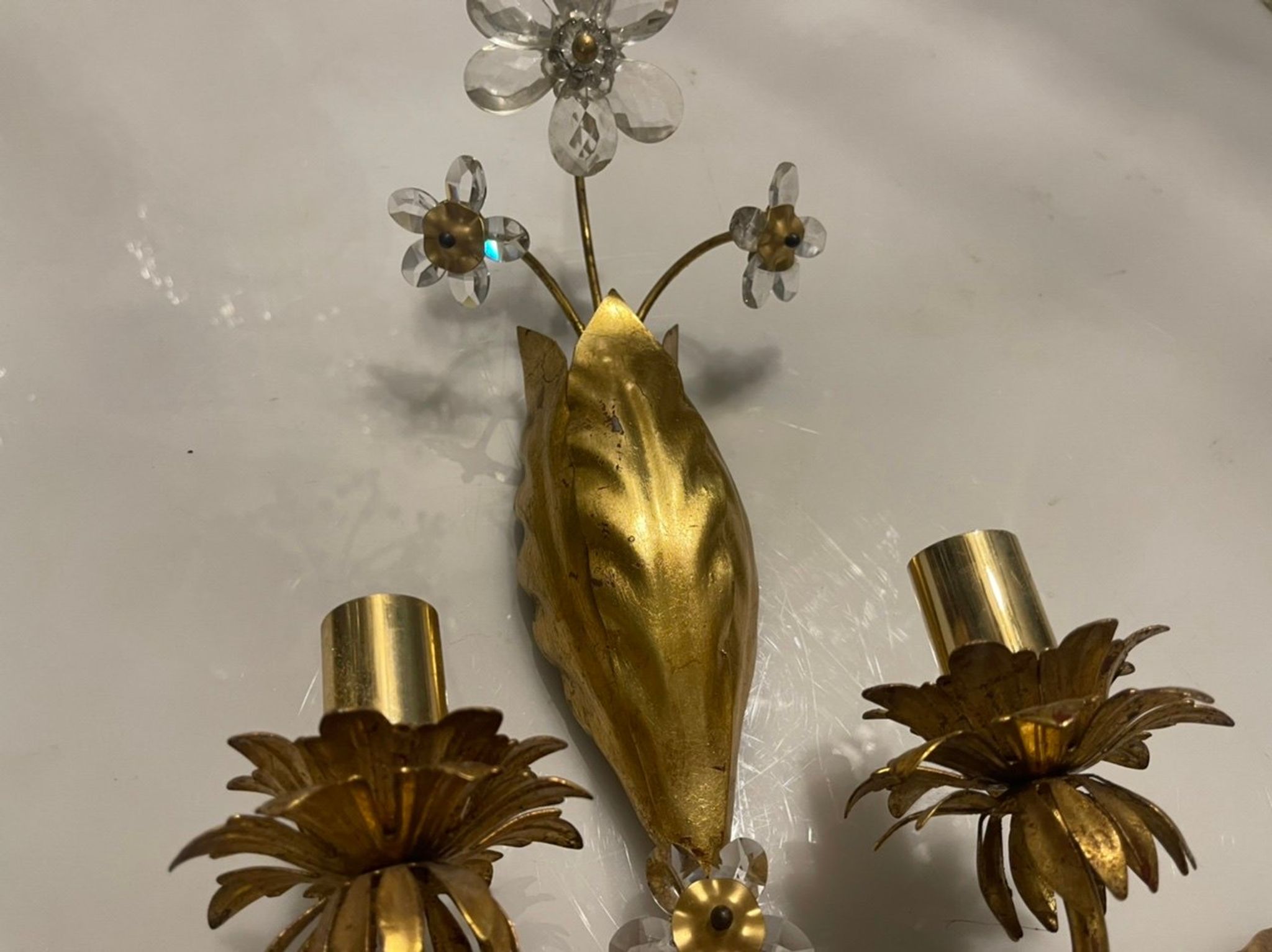 Gilded murano glass sconce