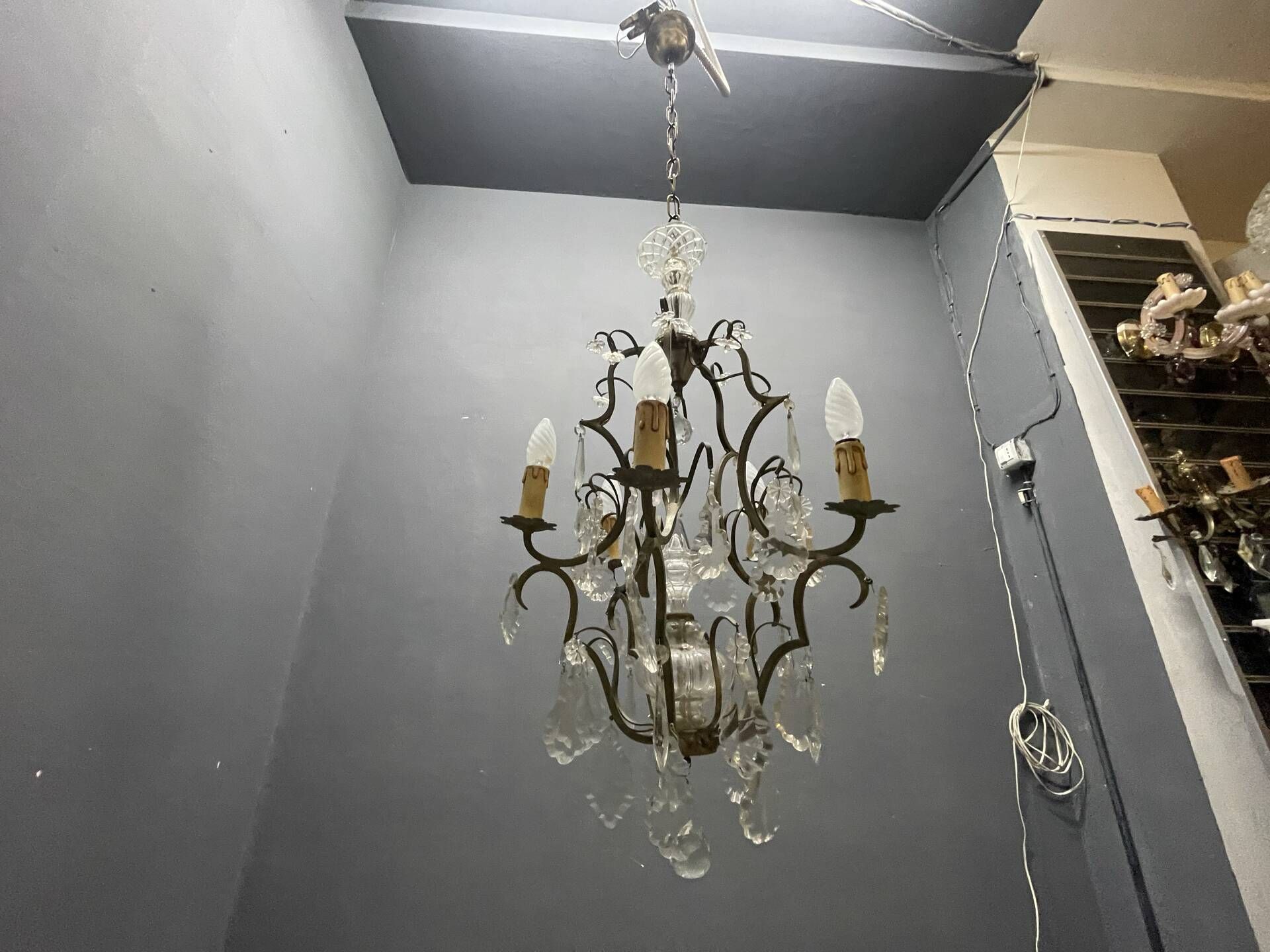 Vintage Italian Crystal Chandelier, 1940s