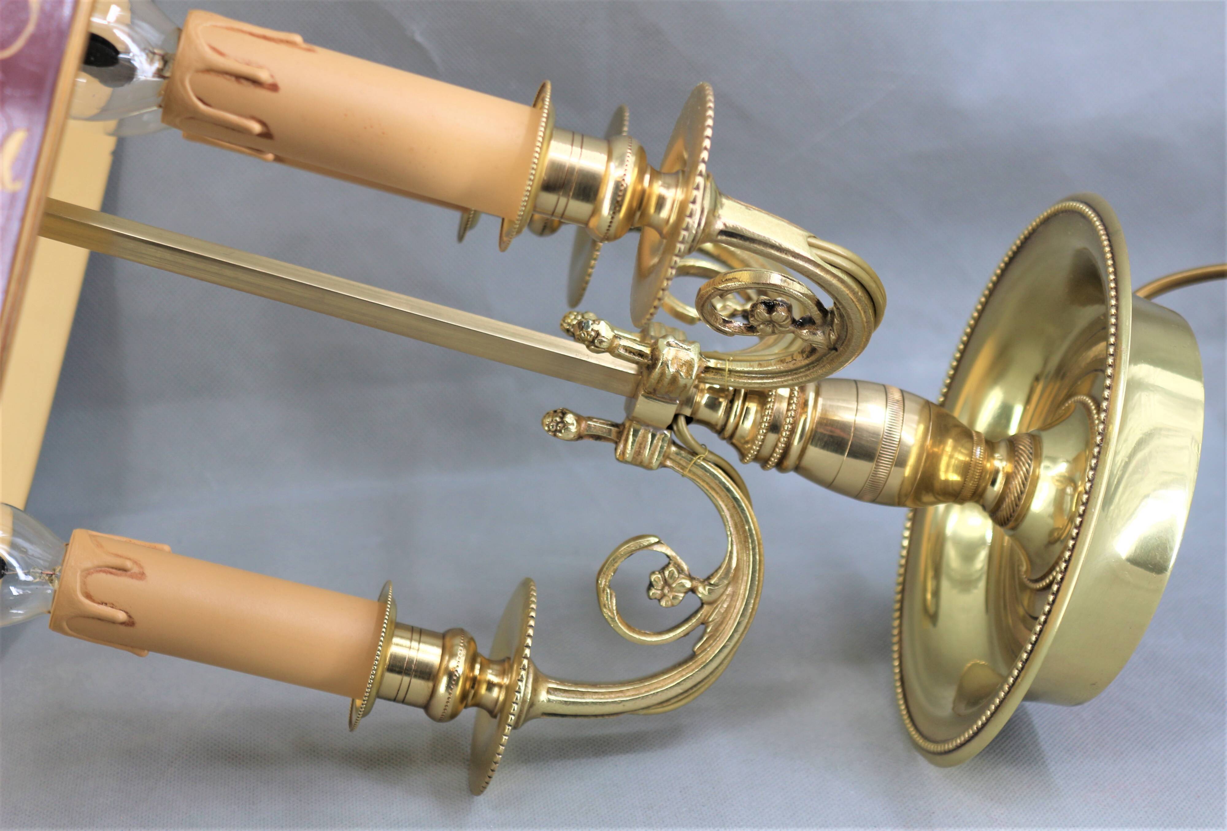 Bouillotte lamp in gilded bronze, Louis XV style, three lights