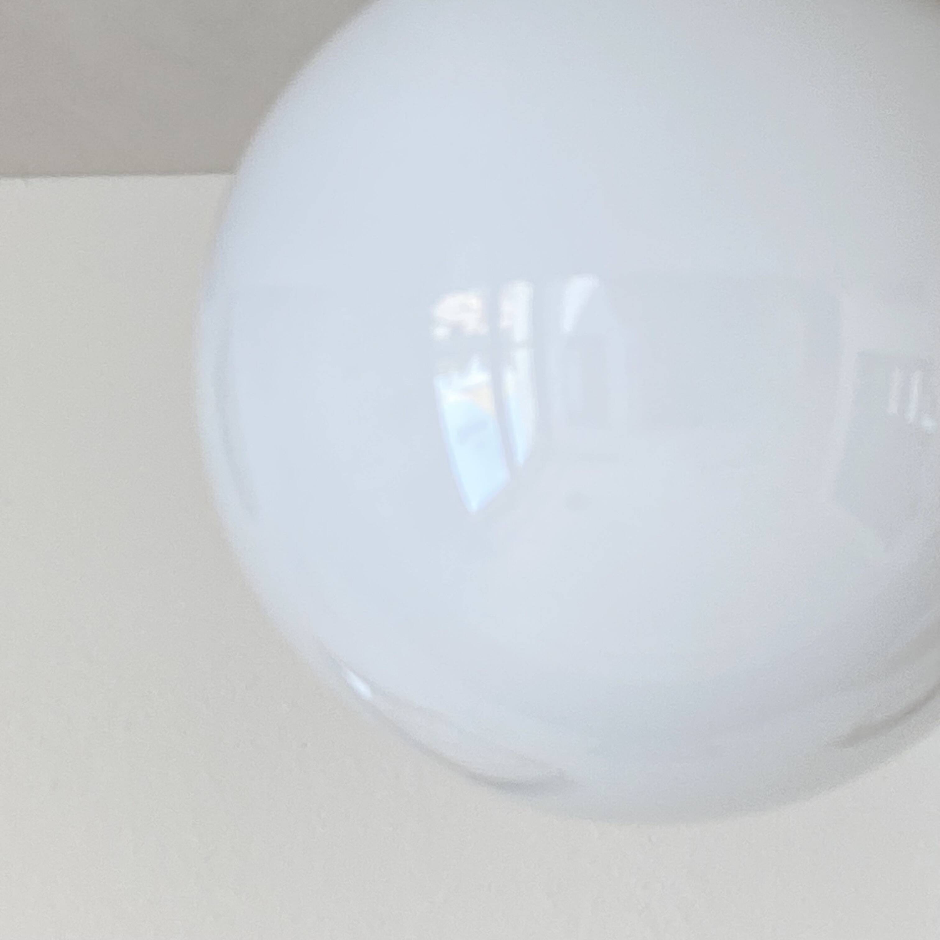 White opaline glass globe ceiling light, wall light, aluminum mounting