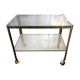 Jacques Quinet for Broncz, wheeled cart in bronze and glass, 20th century.