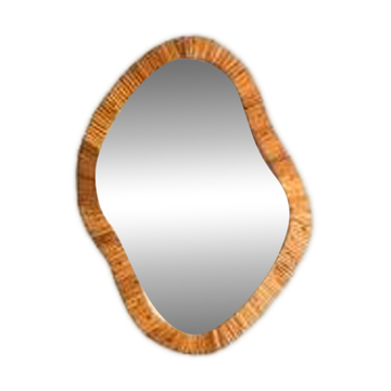 Rattan Wall Mirror, Asymetrical