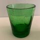 6 green whiskey glasses, bubbles and Biot soufflés