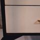 Vintage lacquered top desk with iron structure and pointed brass feet