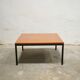 Vintage square modernist coffee table in teak and metal