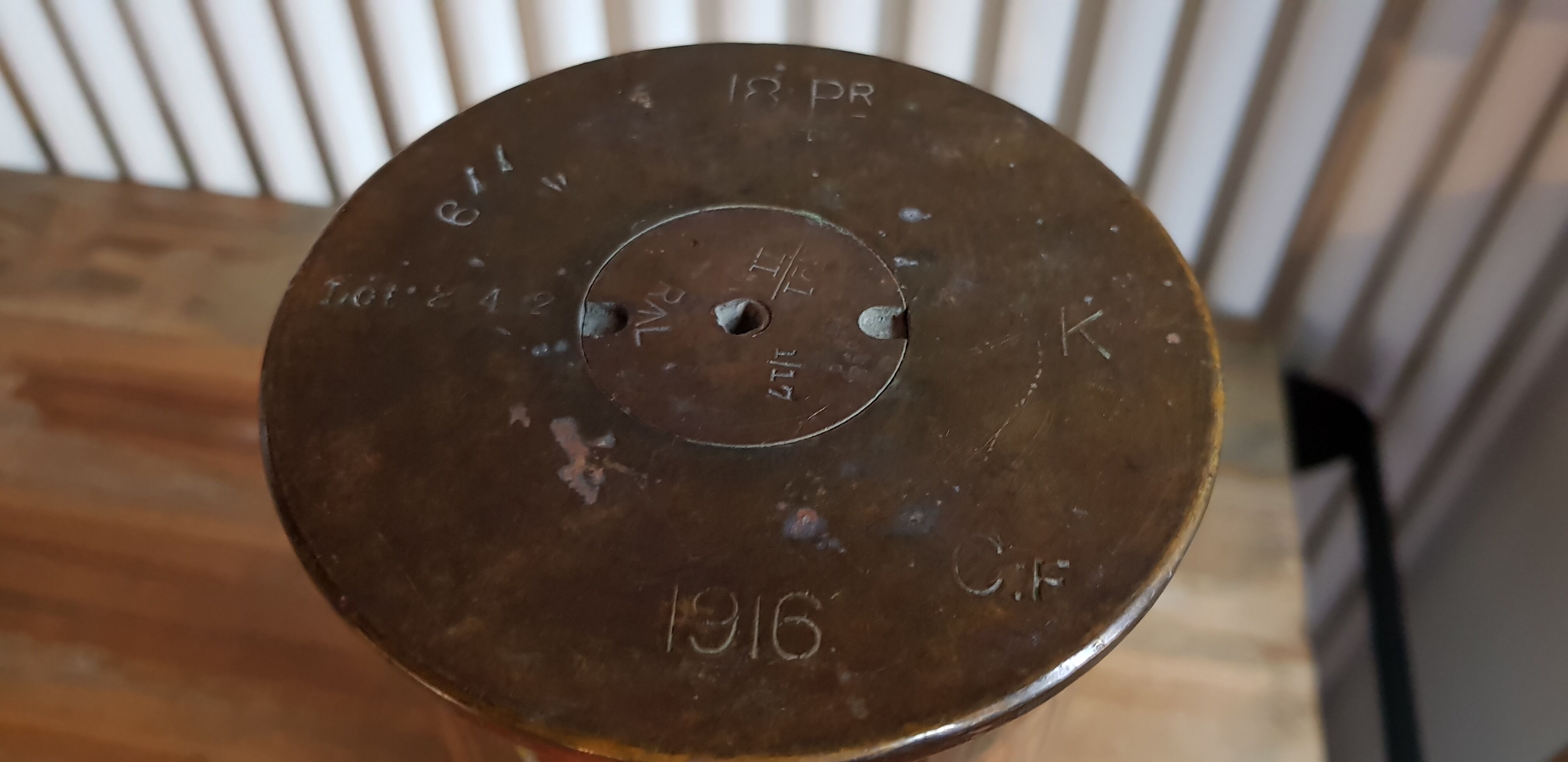Vase ancienne douille d'obus 1916