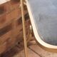 Lot de 4 chaises  pliantes - dossier et assise vert d'eau - structure métal doré -Chaisor