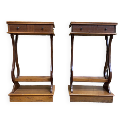 Paire de tables de chevets Lyre