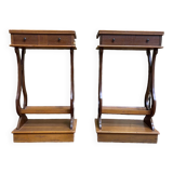 Pair of LYRE bedside tables