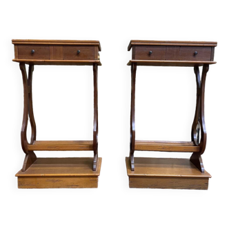 Paire de tables de chevets Lyre