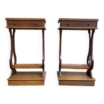 Pair of LYRE bedside tables