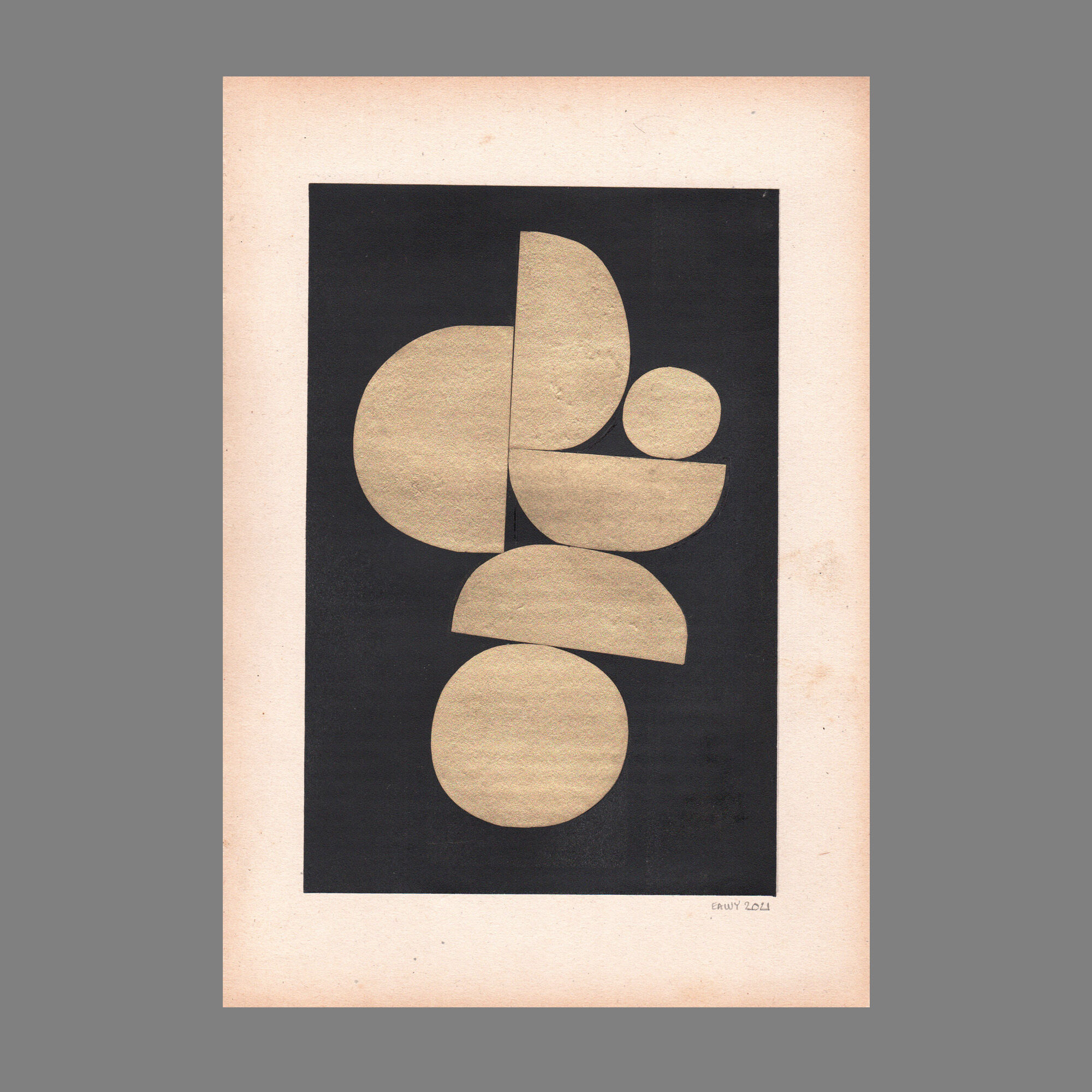 Collage on antique paper • c441 • signed eawy