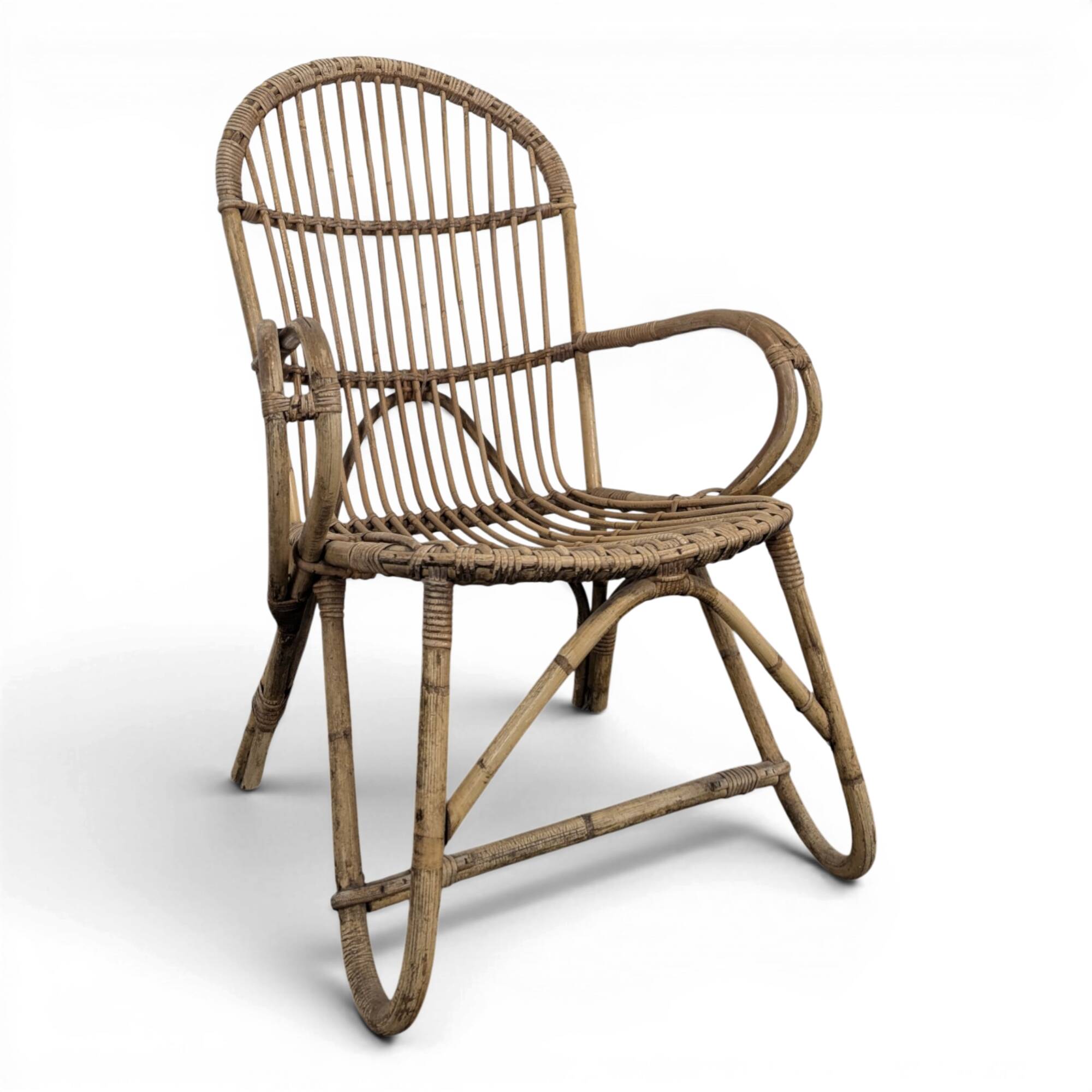 Bamboo and rattan armchair