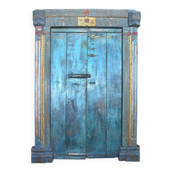 Porte indienne ancienne en teck