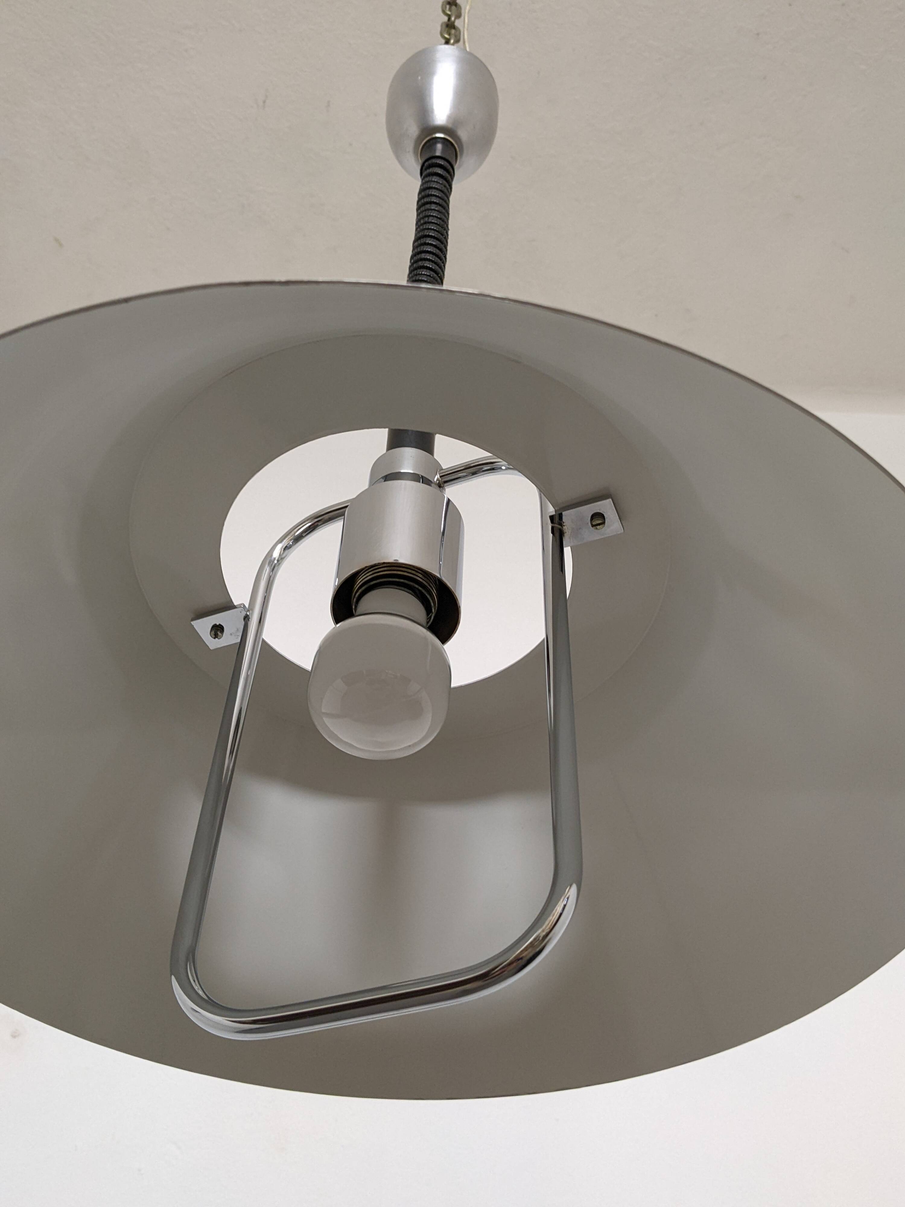 Adjustable Space Age suspension in brushed aluminum from the 60s/70s