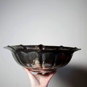 Large basin, bowl, Olri Italy vintage 1950s silver plated hammered.