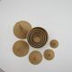 Set of 5 vintage tutsi rwanda rattan decorative lidded pots 1970s