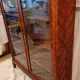 Napoleon III display cabinet in marquetry, Louis XV style, black marble, gilded bronze.