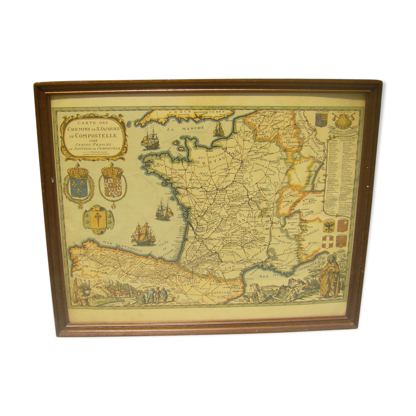 Carte des chemins de st Jacques de Compostelle