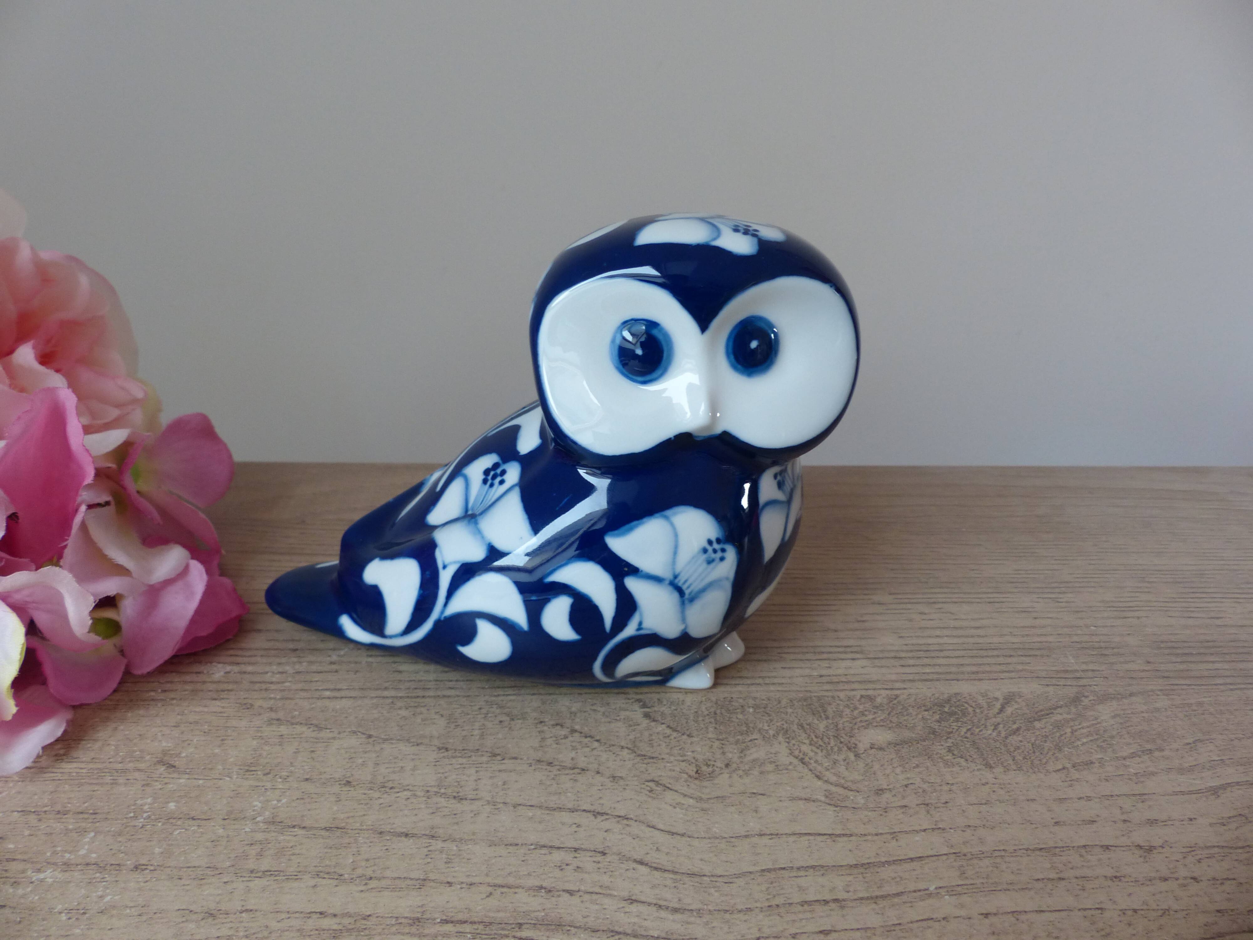 Owl Statuette Villeroy and Boch Gallo – Vintage Cobalt Blue Porcelain
