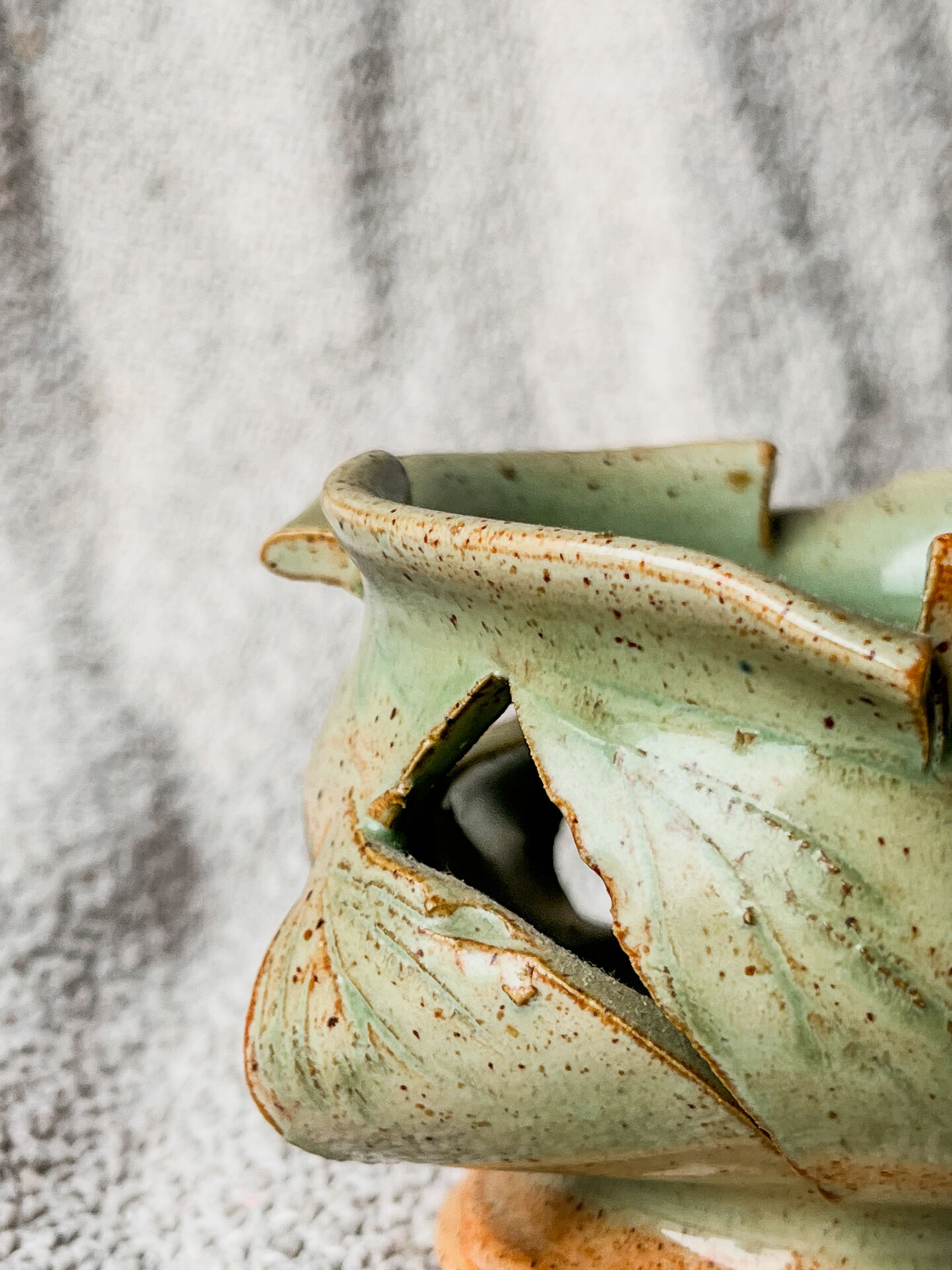 Handcrafted Glazed Stoneware Candle Holder