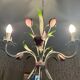 Lustre Vintage en fer forgé - Bouquet de tulipes