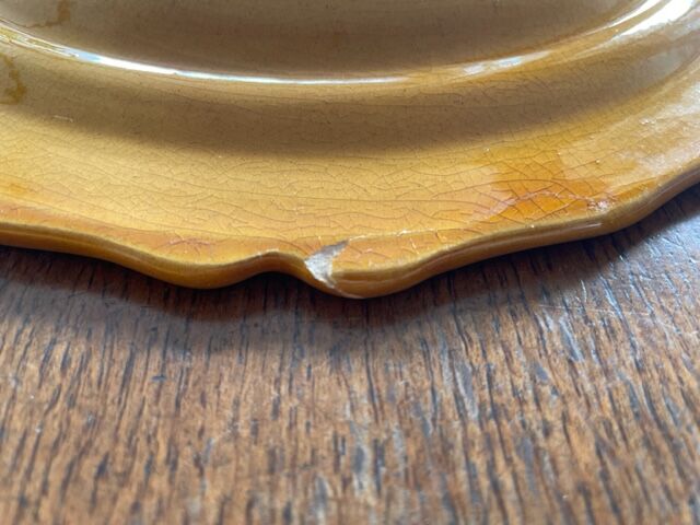 Set of 7 honey-colored plates in glazed clay Pottery Ravel