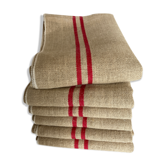 Pair of tea towels in hemp canvas old-new linen