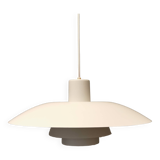 Beautiful older PH 4/3 hanging lamp, in white, with original orange suspension.