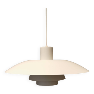 Belle suspension ancienne PH 4/3, de couleur blanche, avec suspension orange d'origine.