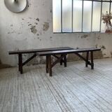 Paire de bancs en chêne massif