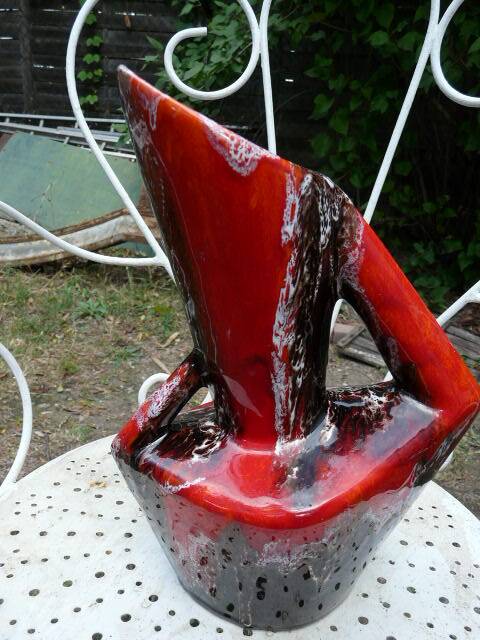 Large Vallauris pitcher in enamelled ceramic from the 60s