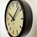 Industrial bakelite factory wall clock from Pragotron, 1960s